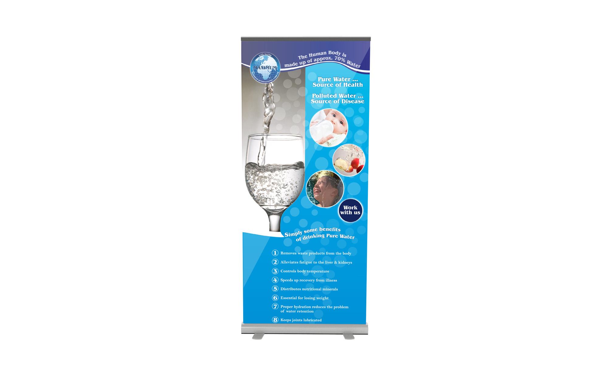 Pop-up banner design Maximum International