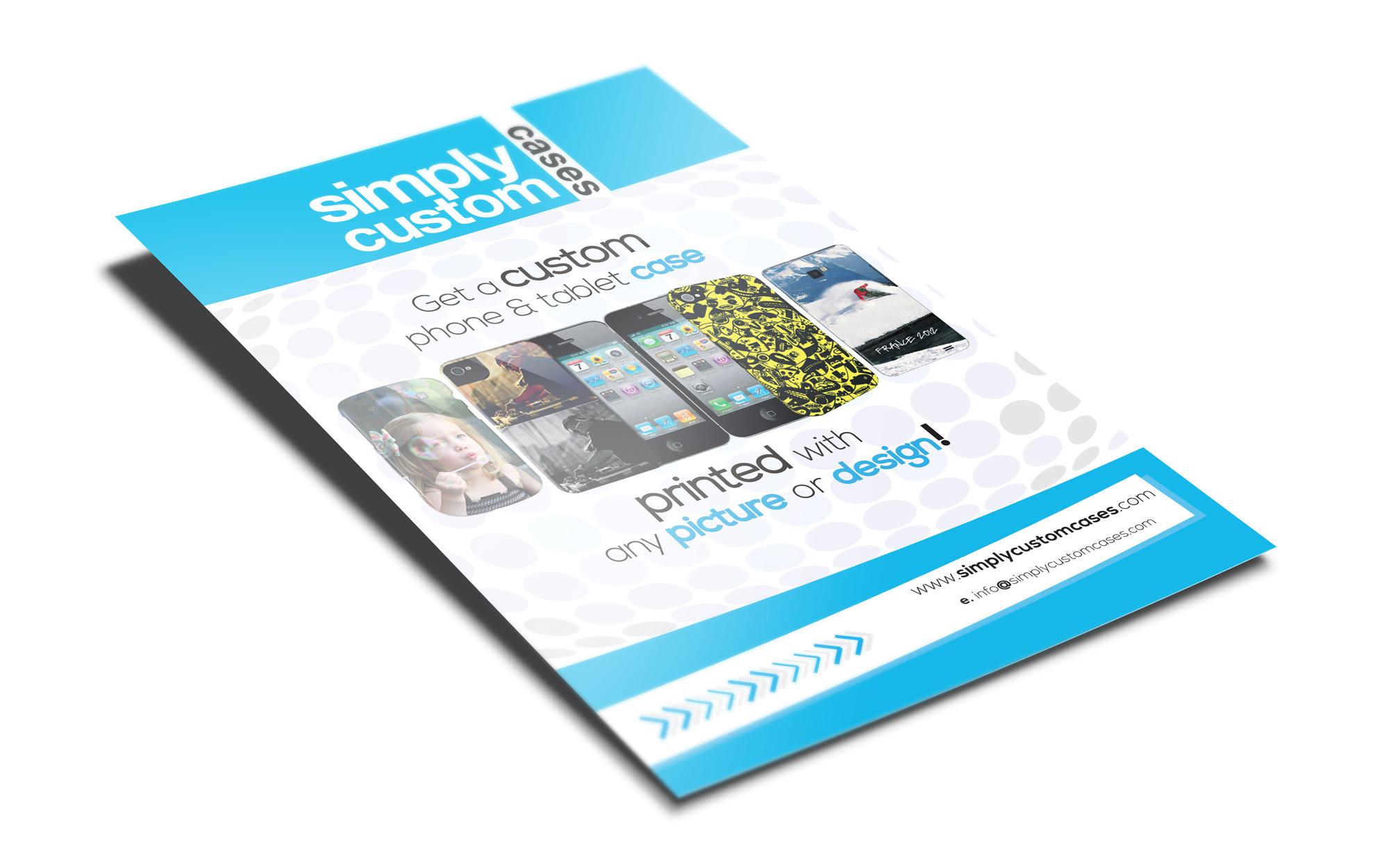 Leaflet design Simply Custom Cases • Silvia Sciuto • Graphic &  designer in Uxbridge, London