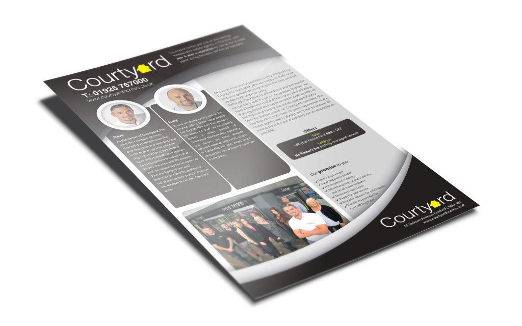 leaflet design courtyard estate agent