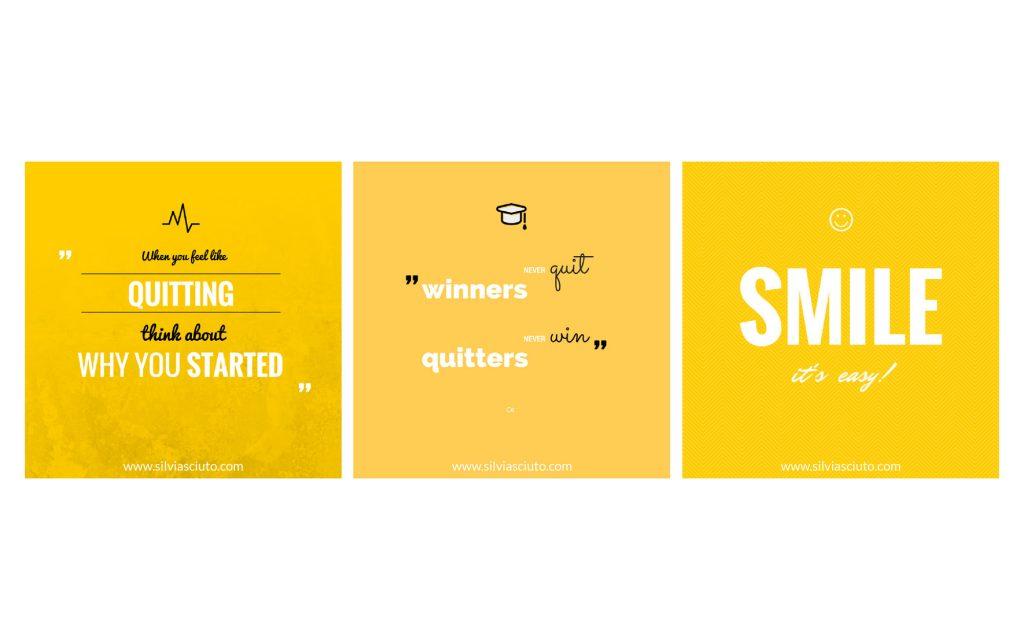 Motivational quotes design yellow - Silvia Sciuto