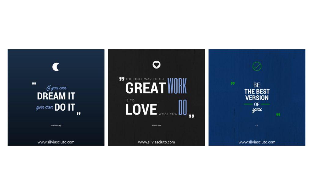 Motivational quotes design blue - Silvia Sciuto